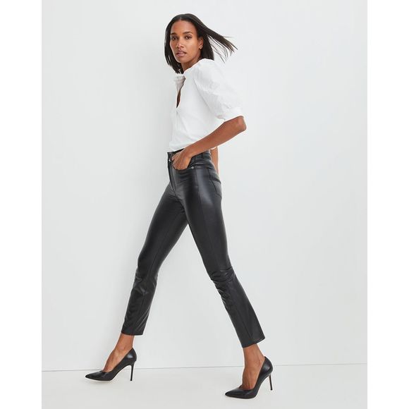 NWT VERONICA BEARD MAERA SKINNY JEAN High-Rise Stretch Vegan Leather SZ 27 $298